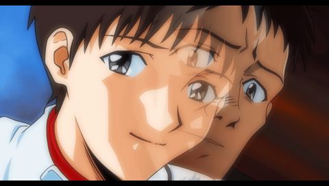 Shinji and Gendo's faces