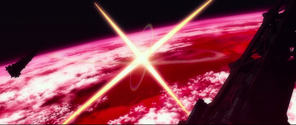 A cross of light above the Earth