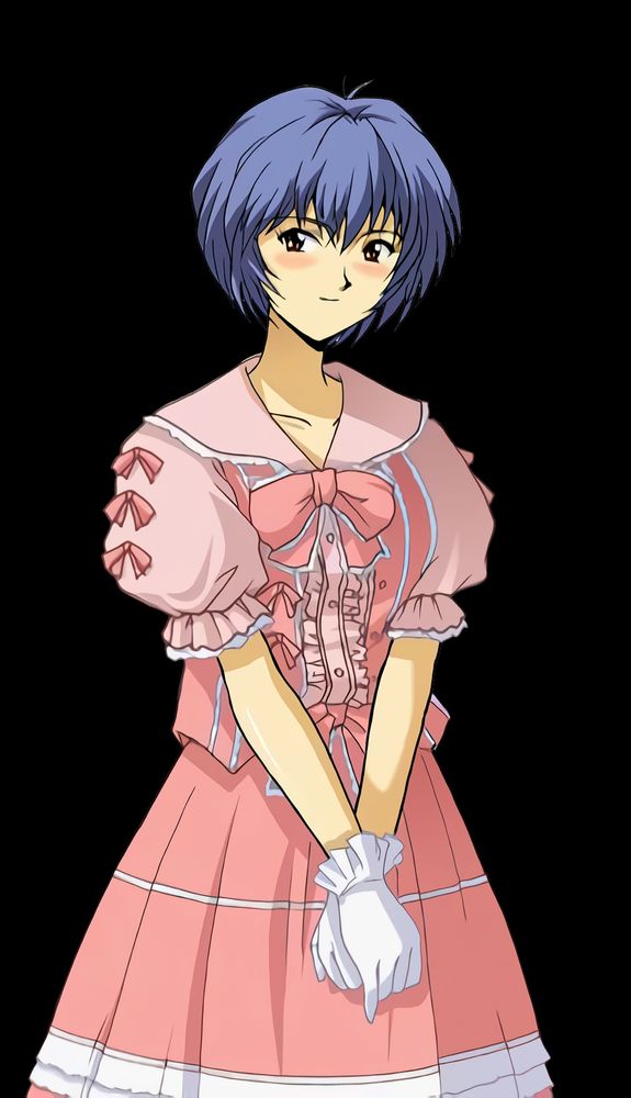 Rei wearing a fancy dress