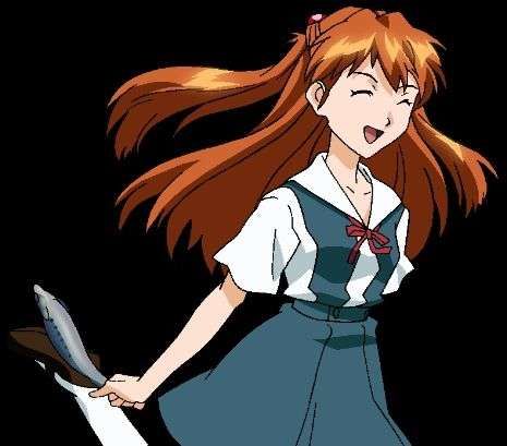 Asuka running while holding a fish