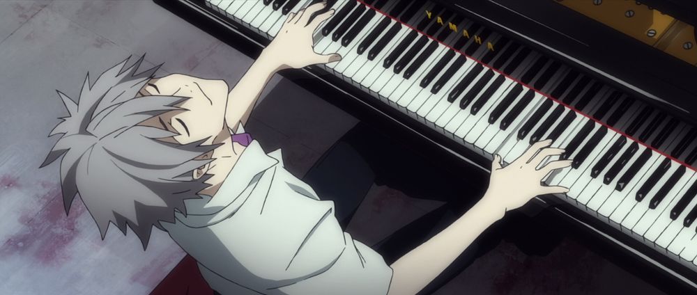Kaworu playing the piano