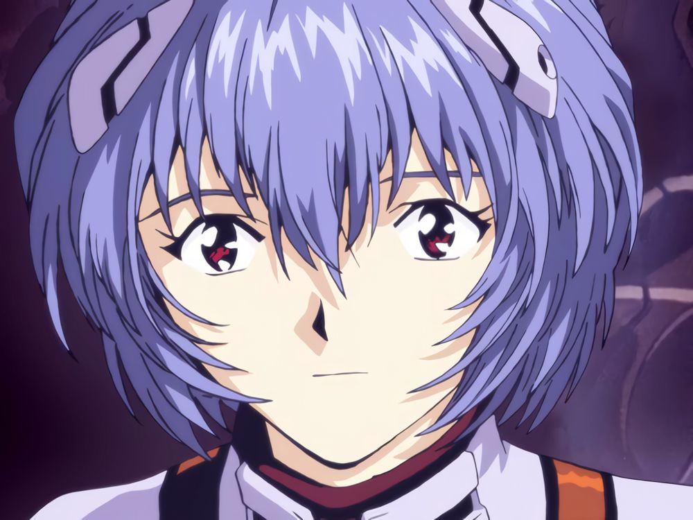 Rei with a blank expression