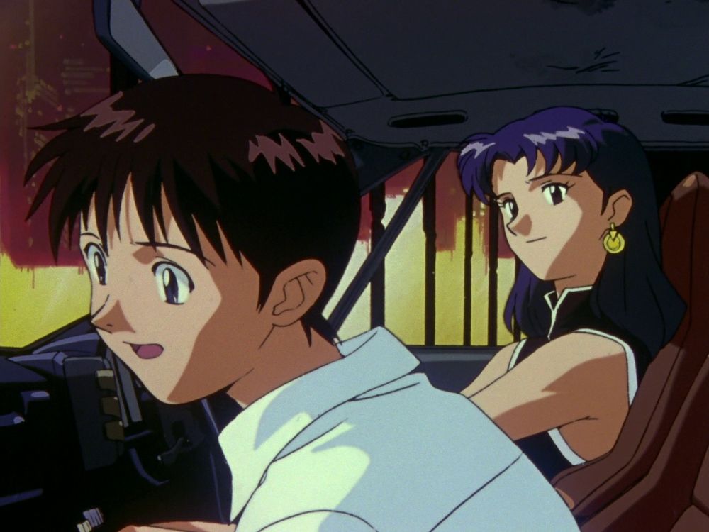 Misato and Shinji in the former's car