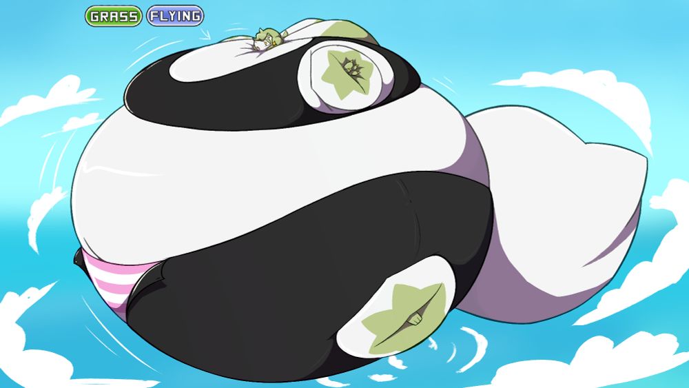 #inflation #nsfw #furry A big shaymin, Aero, blimped up extremely, floating in the sky