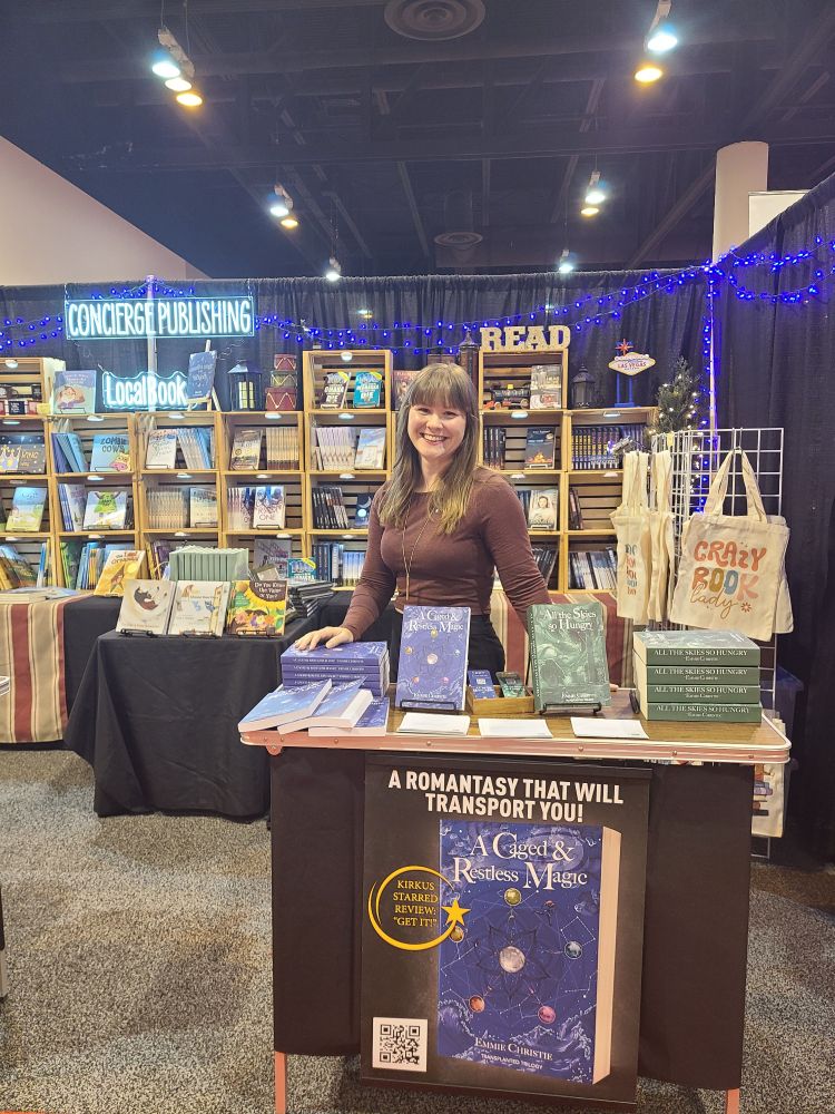 Emmie Christie selling books with Concierge Marketing