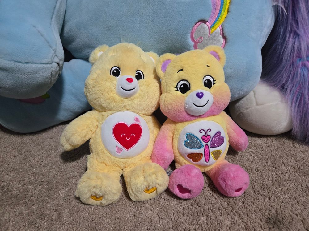 I love you care bear stuffie and calming heart bear
