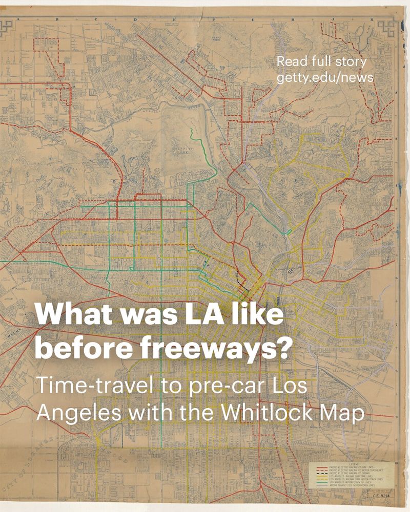 What was LA like before freeways? Time-travel to pre-car Los Angeles with the Whitlock Map. Read full story getty.edu/news