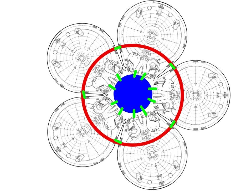 Circle formation, with central hub module.