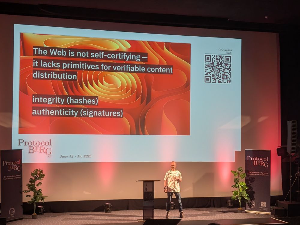 Daniel Norman (IPFS) at Protocol Berg v2, June 2025.