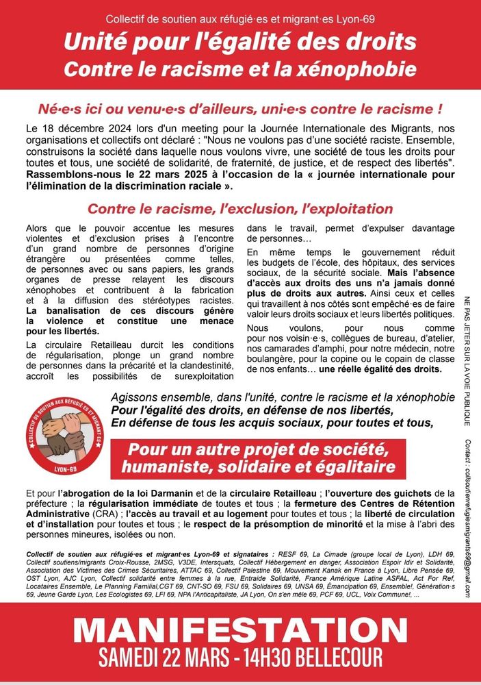 communiqué du Collectif de Soutien aux refugié•es et migrant•es Lyon-69