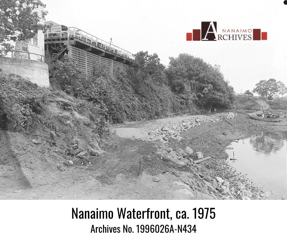 Photograph of part of the nanaimo harbour / waterfront around 1975