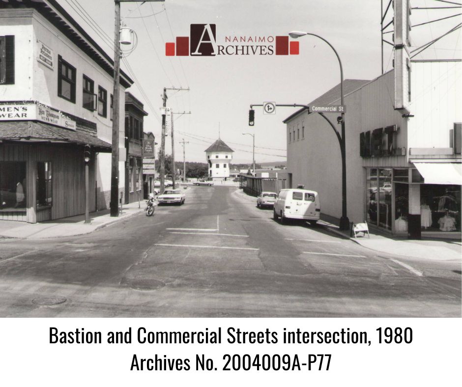 Bastion and Commercial Street intersection in Nanaimo, 1980
Nanaimo Archives