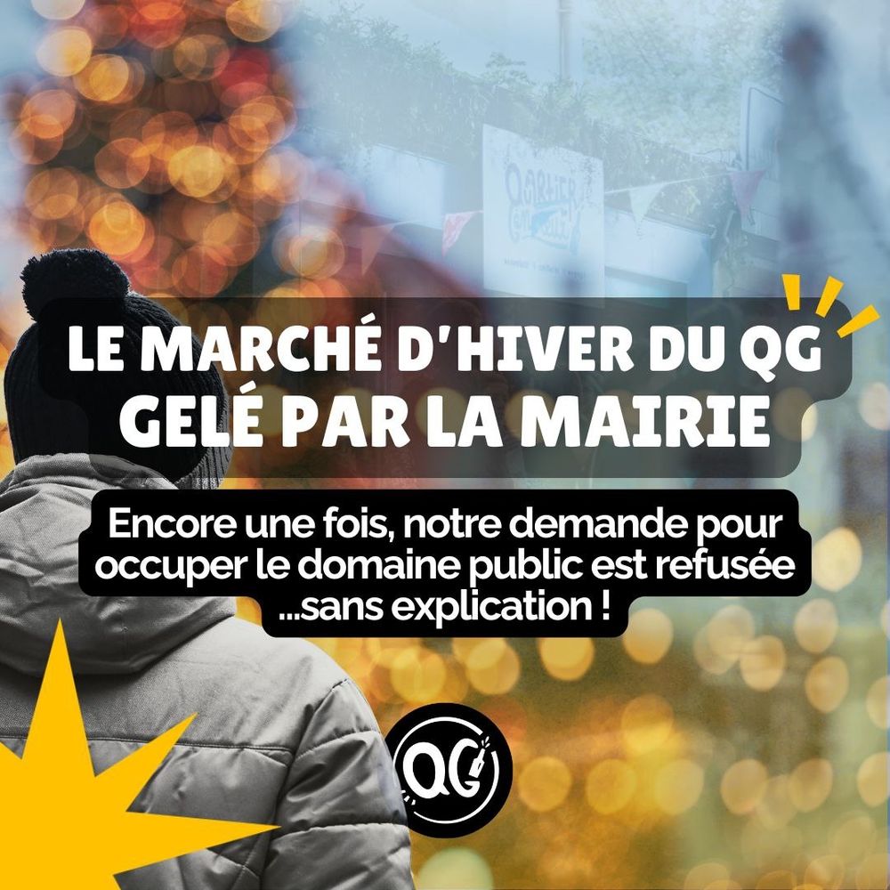 Le Marché d'Hiver du Quartier Généreux gelé par La Mairie de Montpellier 
Encore une fois, notre demande pour occuper le domaine public est refusée... sans explication !