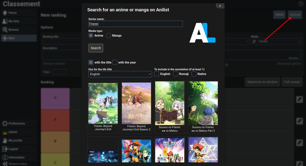 Anilit dialog