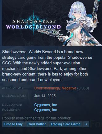 shadowverse worlds beyond reviews are OVERWHELMINGLY negative lol