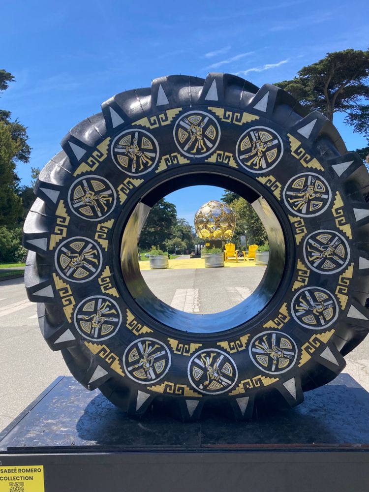 Sculpture to resemble a tire by artist Betsabeé Romero 