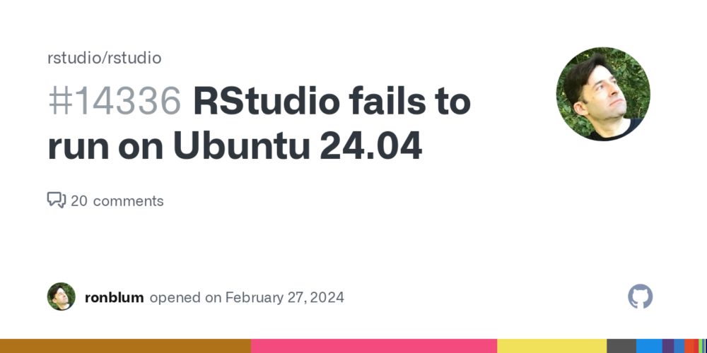 RStudio fails to run on Ubuntu 24.04 · Issue #14336 · rstudio/rstudio