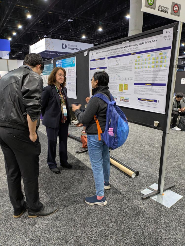 Person presenting poster