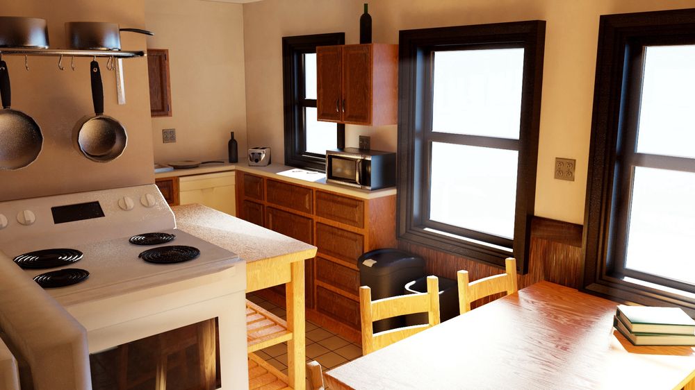 3D render of Ray's kitchen done in KeyShot