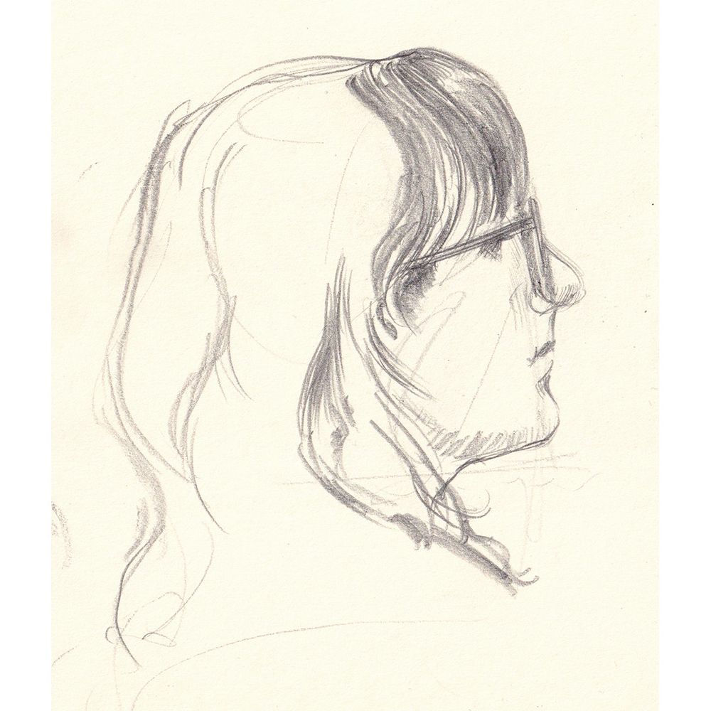 Pencil sketch of a woman from Portrait Club