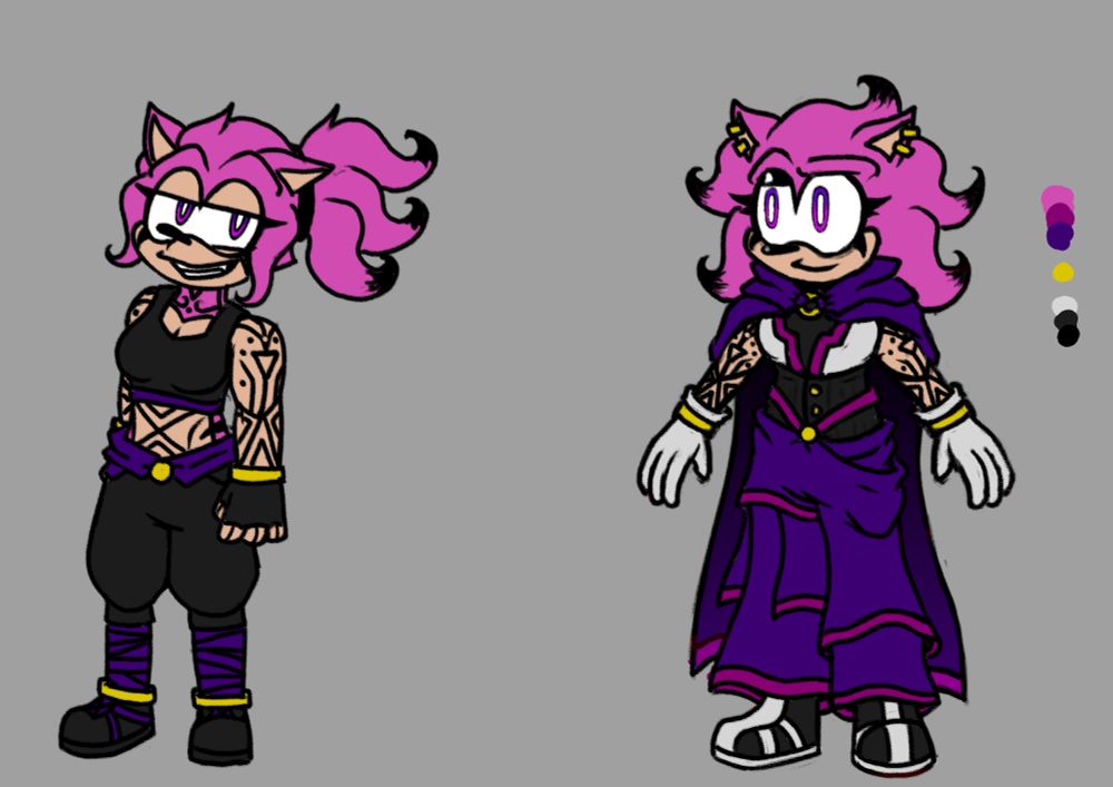 right is main outfit
left is what she wears during combat training