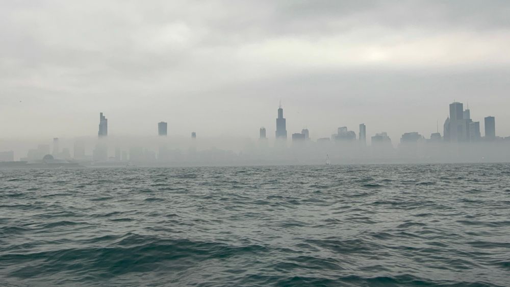Foggy Chicago skyline 