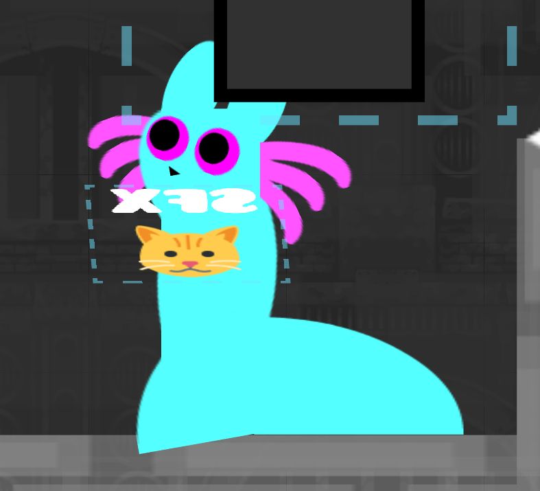 rivulet from rain world, made out of geometry dash objects