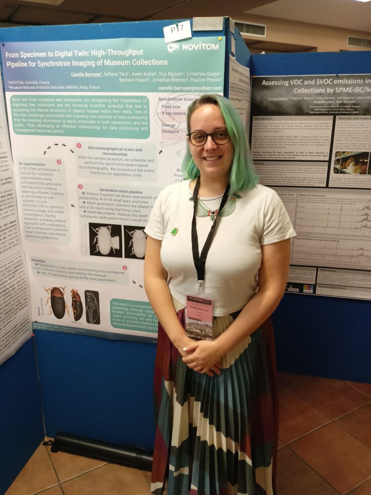 Camille presenting the poster entitled:
From Specimens to Digital Twin: High-Throughput Pipeline for Synchrotron Imaging of Museum Collections

