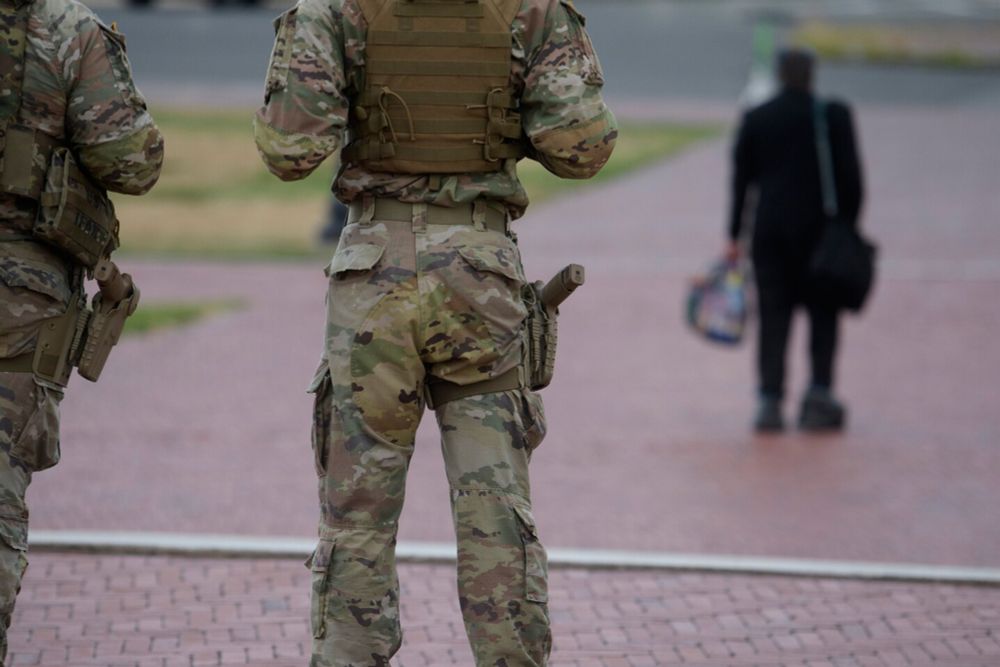 Guard members will carry their service-issued weapons, which may include pistols or rifles, and “detentions may occur leading to arrests,” a spokesperson said.