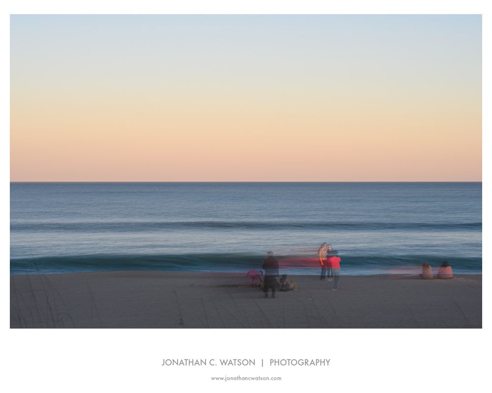 Beachgoers enjoying an evening at Carolina Beach (NC)