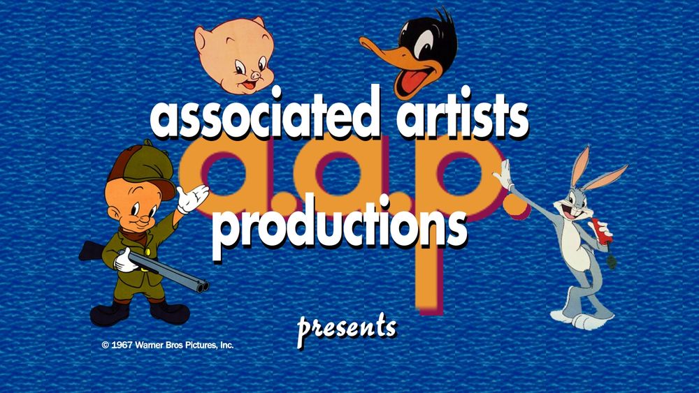 My customized version of the AAP Looney Tunes card looking as close as the original as I could make it with Elmer and Bugs in the same pose and Porky and Daffy's heads at the top and more color-accurate.