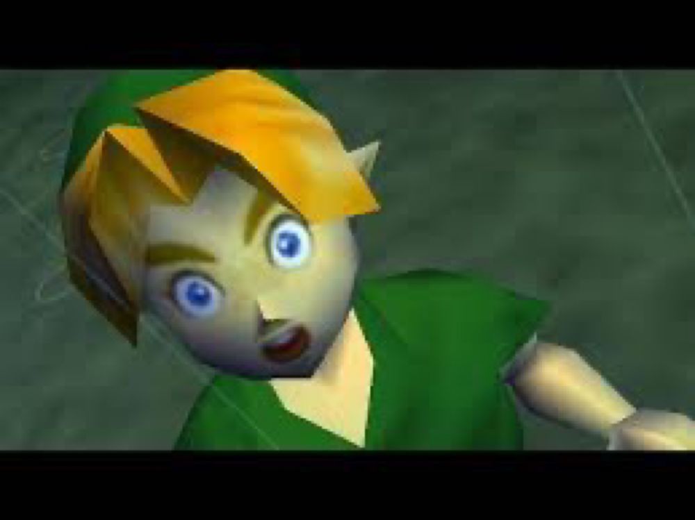 Link from Zelda with a shocked face 