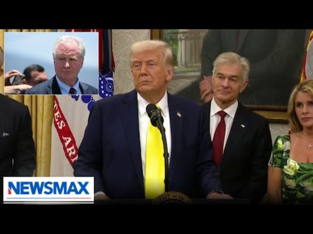 'He's a fake': Trump responds to NEWSMAX question about Van Hollen sipping Margaritas