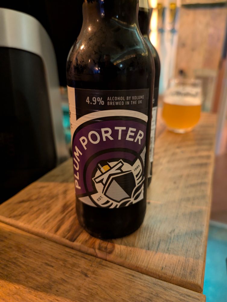 A bottle of Titanic Brewery Plumb Porter 