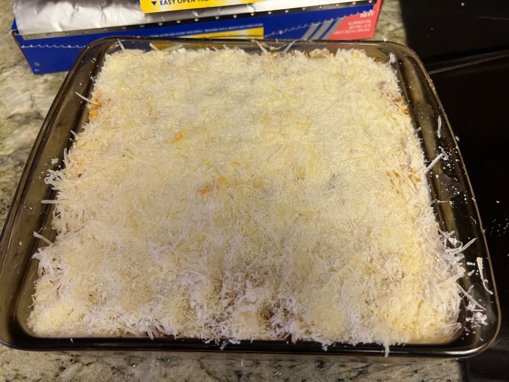 About to put in lasagna