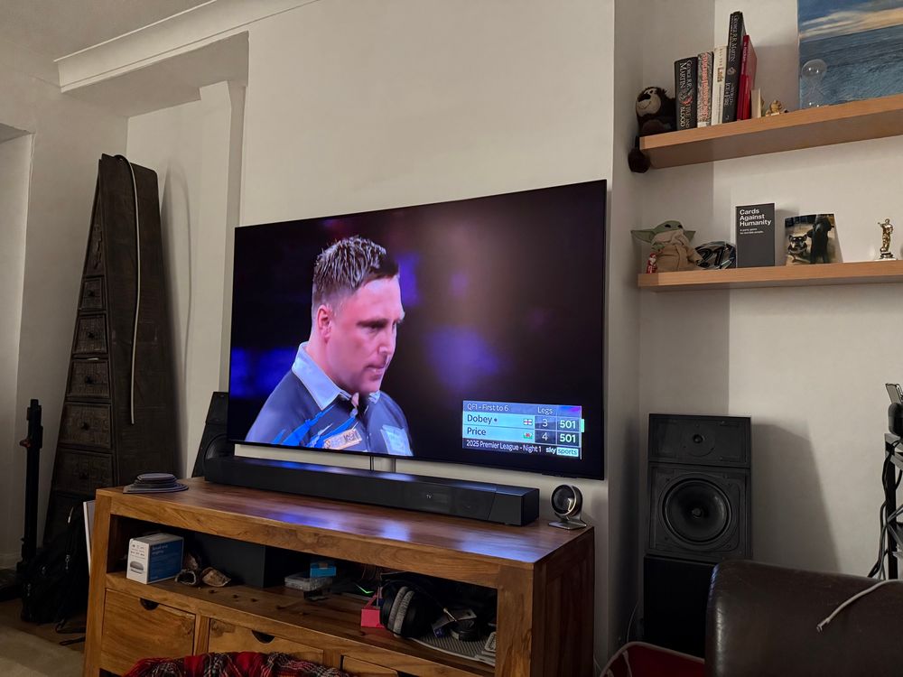 My Samsung S95D OLED TV, showing the effectiveness of the anti glare coating