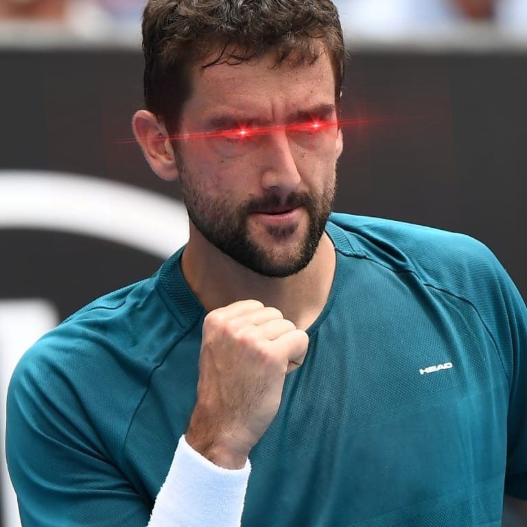 Marin cilic glowing laser eyes 