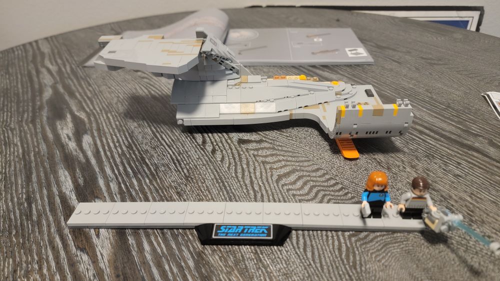 Bag 4 with left rear of engineering section, left pylon, and Wesley Crusher added