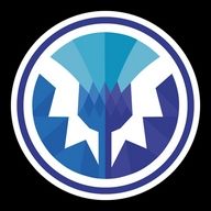 Scottish Bloodbowl logo: stylised white thistle on a blue background.