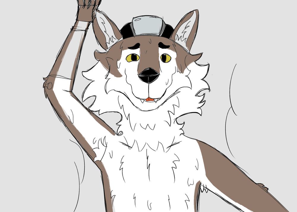 wendell from fortnite in a spicy pose layed back with a nervous look on his face.

#wendellfortnite #furry #fanart #fortnite