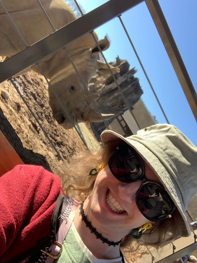 Me with a rhino. Very cool!!