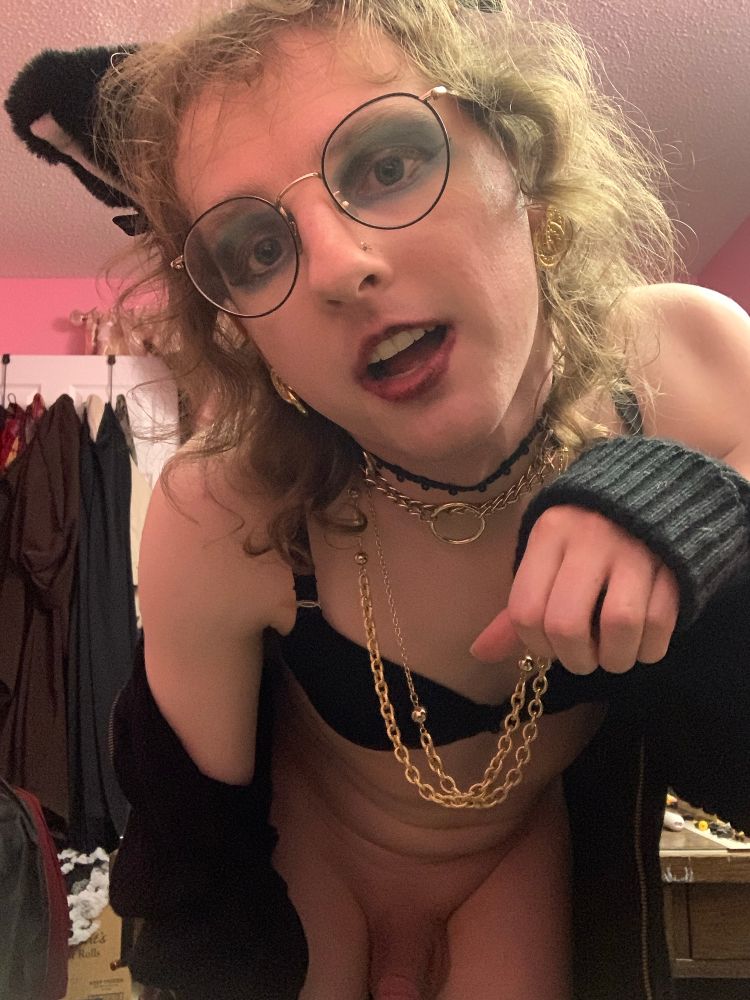 Selfie of me partially nude making a kind of kitty cat pose? 