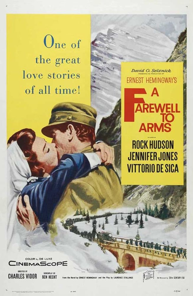 A movie poster for A Farewell to Arms (1957 film).