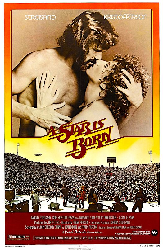A movie poster for A Star Is Born (1976 film).