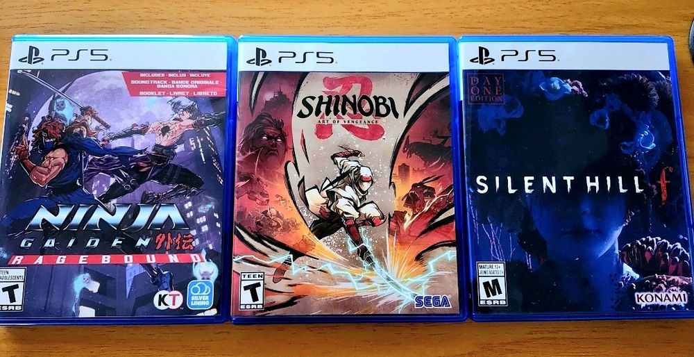 Physical PS5 editions of Ninja Gaiden Ragebound, Shinobi Art of Vengeance and Silent Hill f.