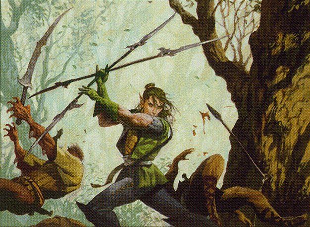 Art for the Magic: the Gathering card 'Elvish Warrior' from the set 'Duel Decks Anthology: Elves vs. Goblins' by the artist 'Christopher Moeller'