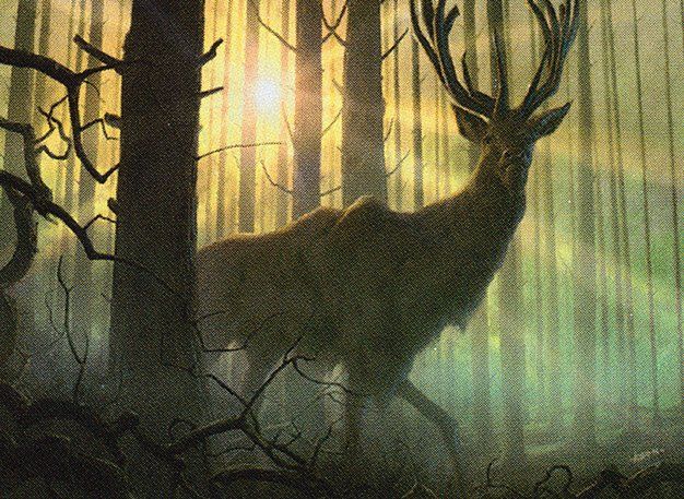 Art for the Magic: the Gathering card 'Dawntreader Elk' from the set 'Jumpstart' by the artist 'John Avon'