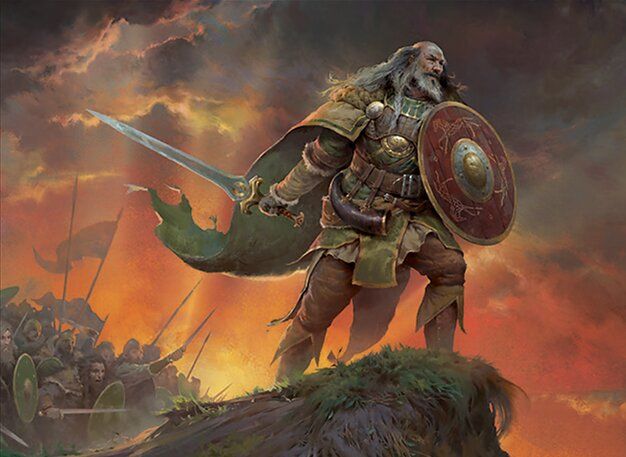 Art for the Magic: the Gathering card 'Erkenbrand, Lord of Westfold' from the set 'The Lord of the Rings: Tales of Middle-earth' by the artist 'Alexander Mokhov'