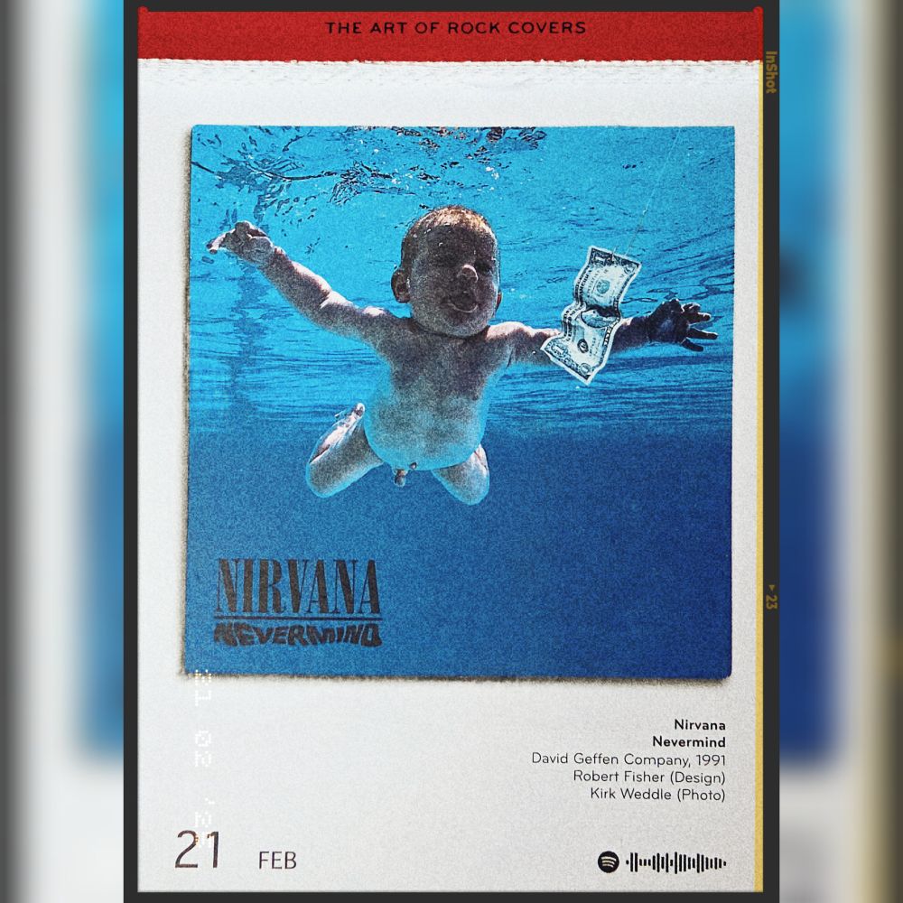 Abreißtageskalender von seltmann mit dem Kalenderblatt des Vinyl-Covers der LP "Nevermind" (1991) von Nirvana