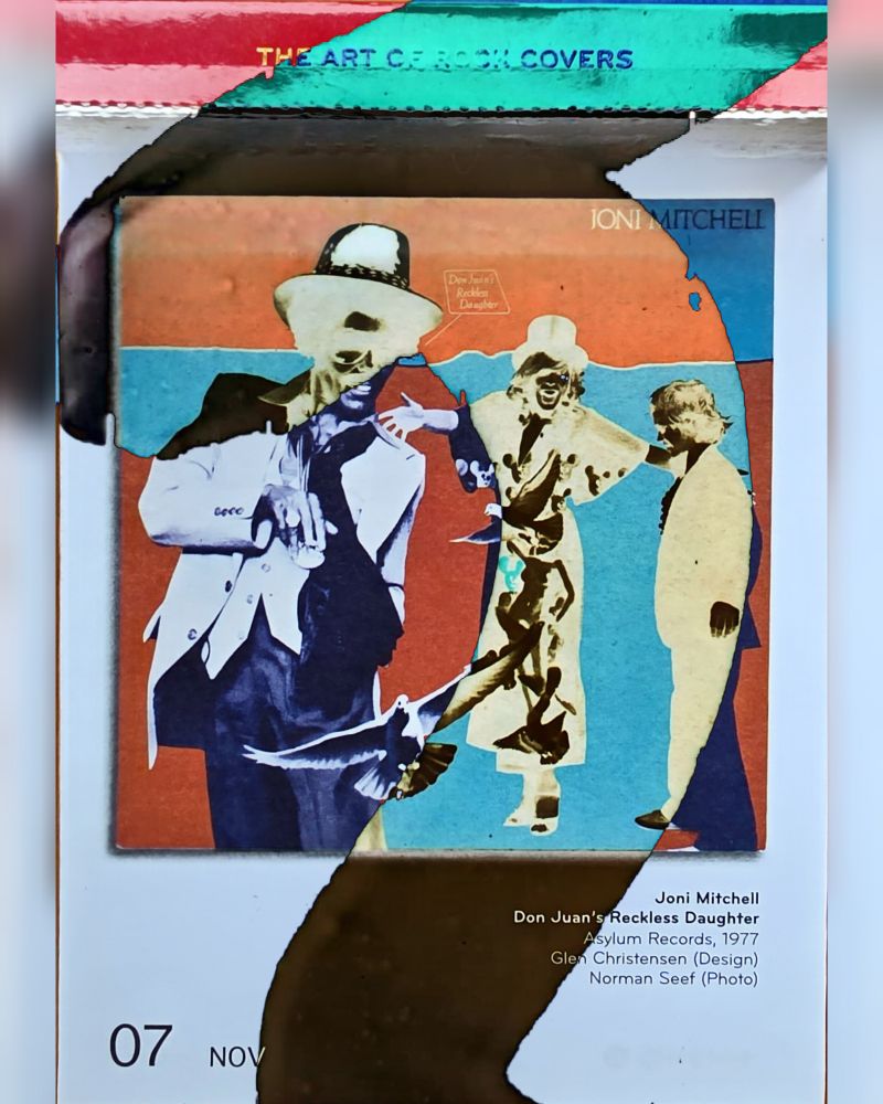 Abreißtageskalender von seltmann mit dem Kalenderblatt des Vinyl-Covers der LP "Don Juan's Reckless Daughter" (1977) von Joni Mitchell